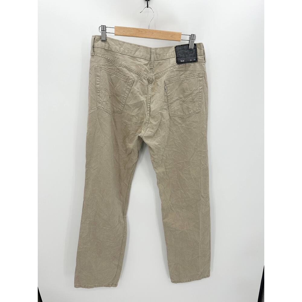 Levi's 514 Straight Fit Washed Soft Twill Brown Khaki Jeans Men's Size 34 x 34 - Picture 2 of 12